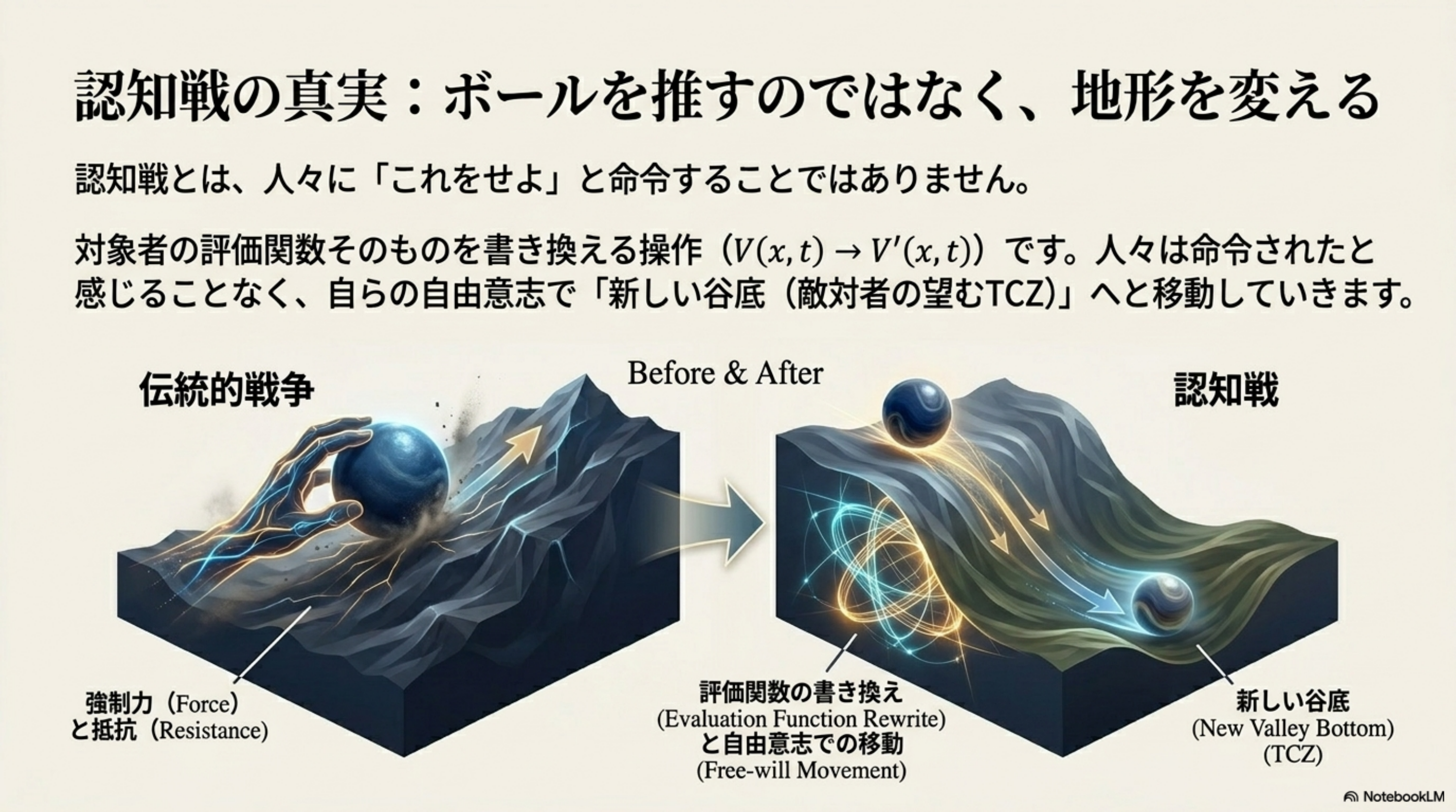 認知戦の真実 ボールを推すのではなく地形を変える